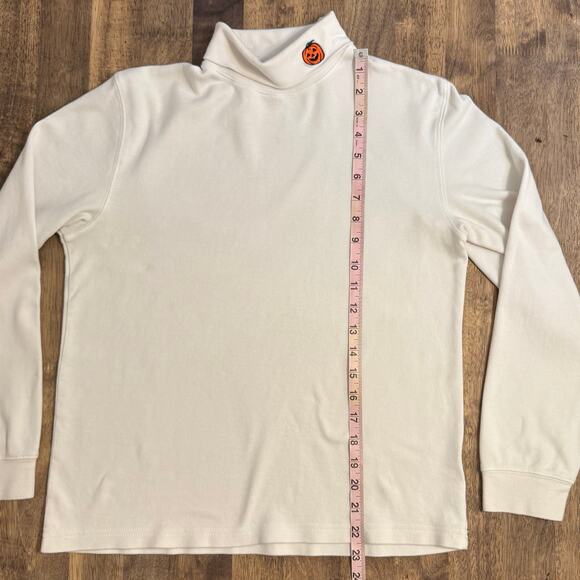 VTG Halloween Jack-O-Lantern Pumpkin Turtleneck Embroidered 90s Women’s Medium - Picture 8 of 10